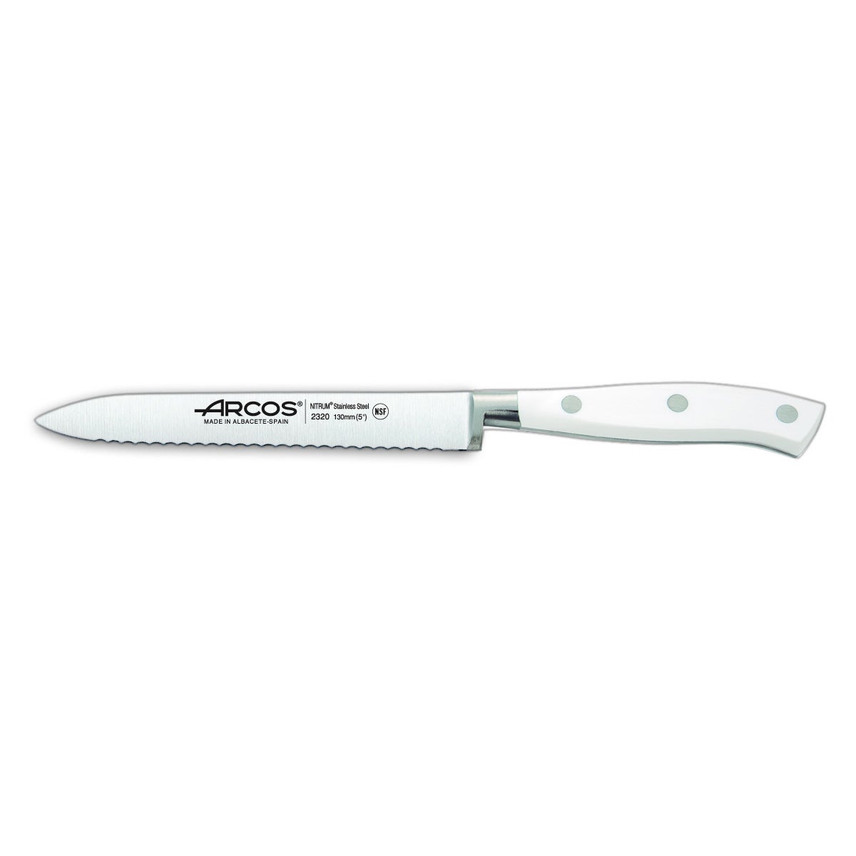 Nóż do pomidorów Arcos Riviera Biały ząbkowane ostrze 130 mm higieniczny