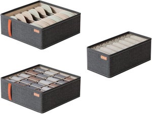 Lot De 3 Boîtes De Rangement Pour Chaussettes Et Sous-Vêtements - Organiseurs à 24 Cellules Pliables Pour Tiroir Et Armoire