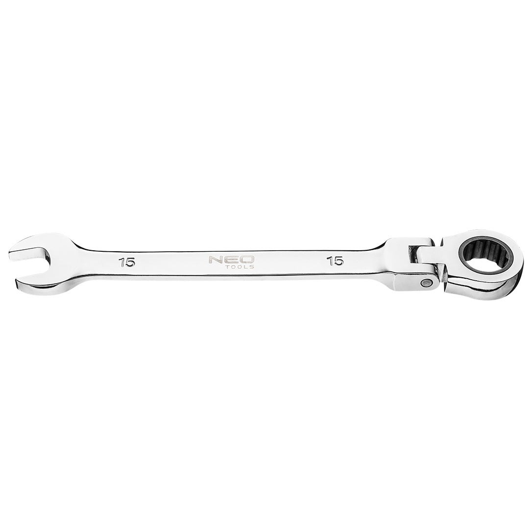 Cheie combinata fixa - inelara cu articulatie si clichet 15 x 220 mm 09-057