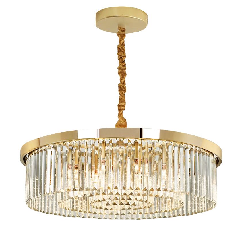 Lampa Sufitowa Wisząca Kryształowa Toolight App1531-8Cpr Złoty