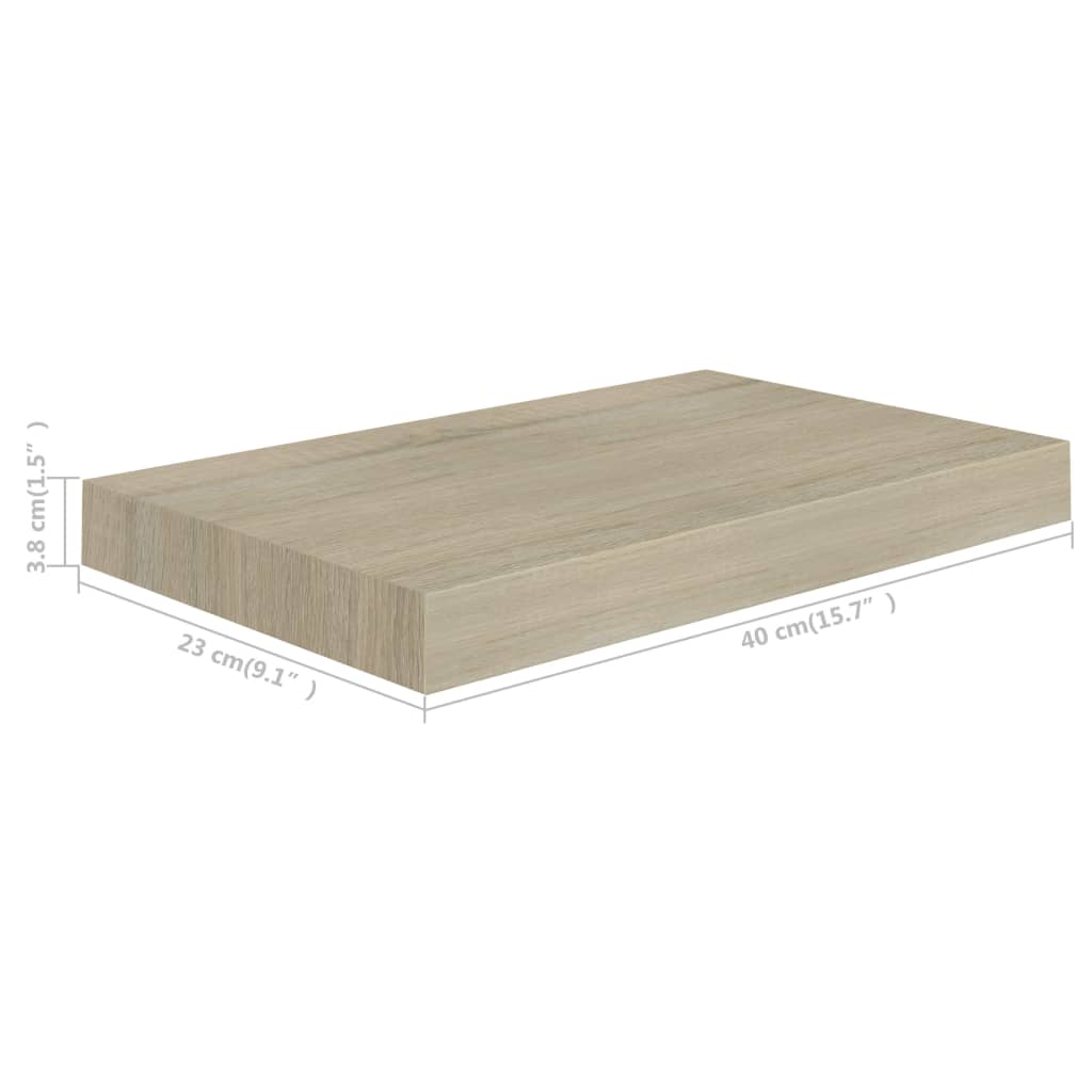 étagères murales flottantes 2 pcs chêne 40x23x3,8 cm MDF - 8