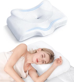 Cuscino Cervicale Ortopedico Famedio | Memory Foam Con Design Cavo | Regolabile E Traspirante Per Dolori Al Collo - 2