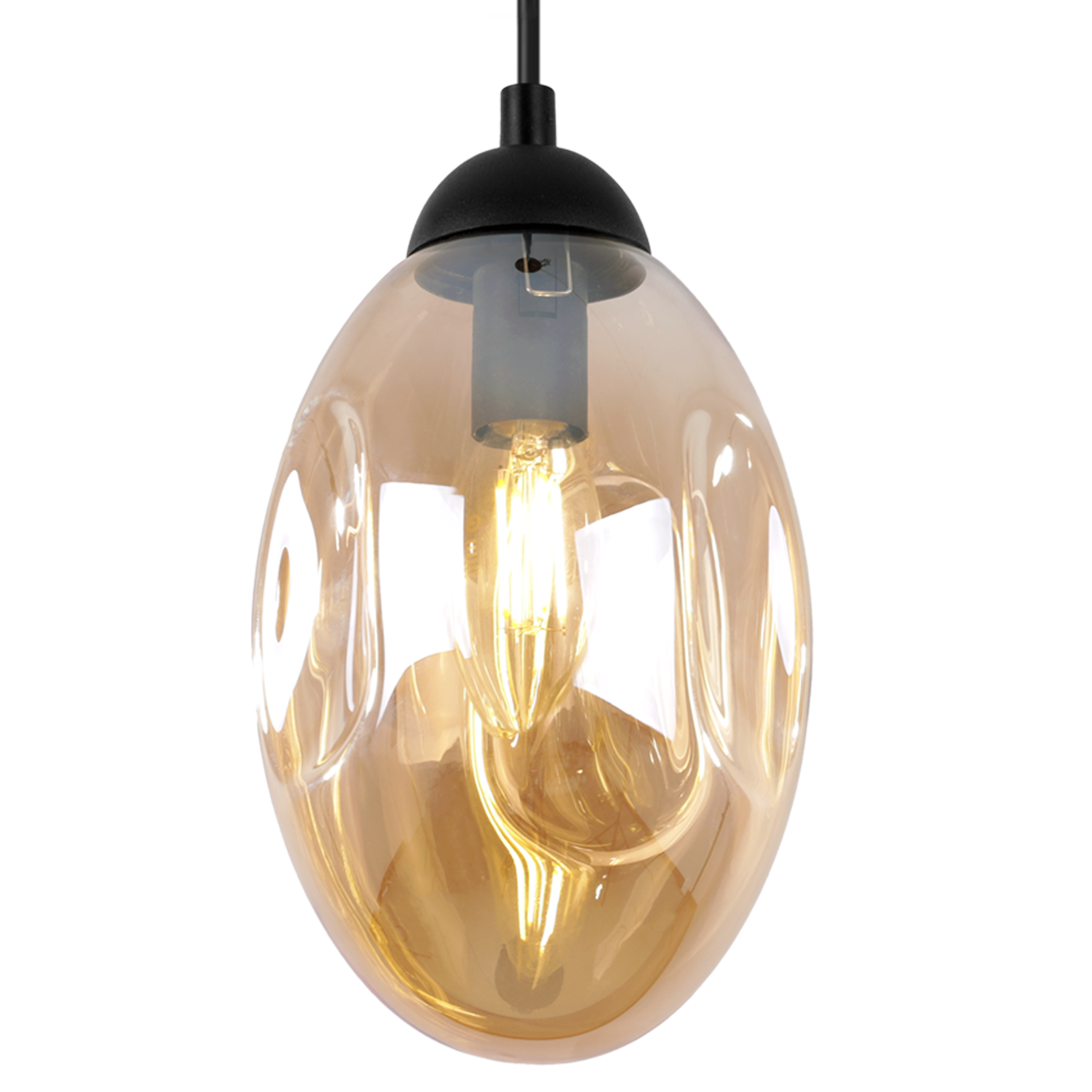 Lampa sufitowa wisząca elegance Vigo 3xE14 klosz owalny miodowy Light Home LH - 8