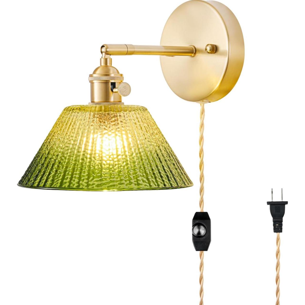 Beaface lámpara de pared decorativa de cristal led, lámpara de noche enchufable, no requiere cableado, e27, adecuada para dormitorios y pasillos.