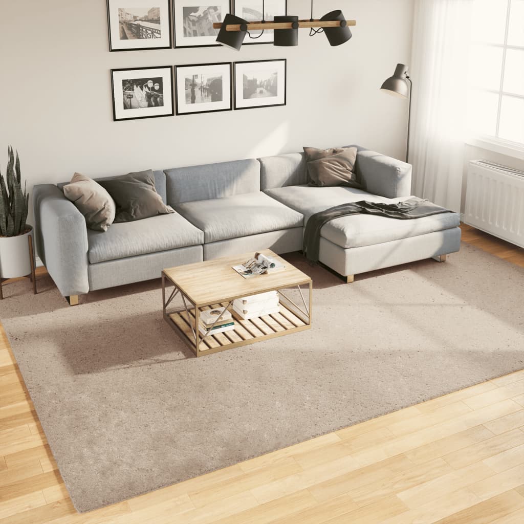 Vidaxl alfombra de pelo corto suave lavable huarte arena 240x340 cm