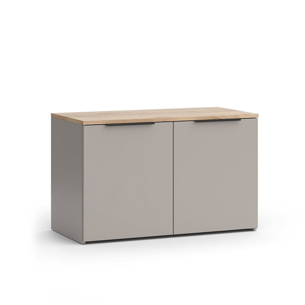 Commode Wido, Blanc/sonoma, 80x50cm Avec 1 Compartiment Fermé - Commode
