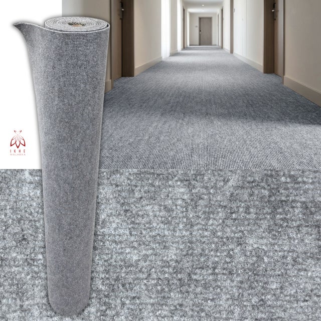 6 m² Pavimento in moquette autoadesiva 6 m² – 120×5 m – tappeto adesivo 5 mm – uso interno Tappeto Grigio Chiaro : SXP-TWDT-006