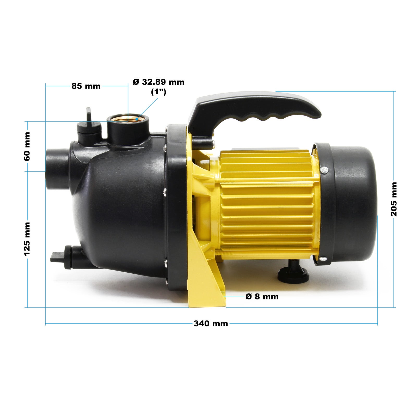Pompe de jardin – 1200 W 3800 l/h – Hauteur de débit 48 m – avec Poignée de transport et Vis de purge – pour Eau douce Eau de pluie Wiltec - 6