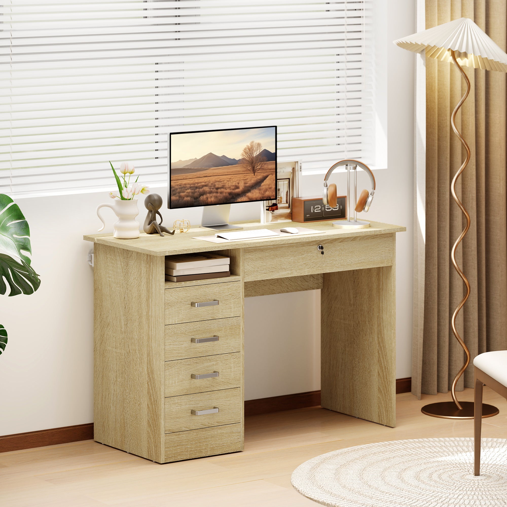 Bureau informatique panneau de particules HOMCOM - 2
