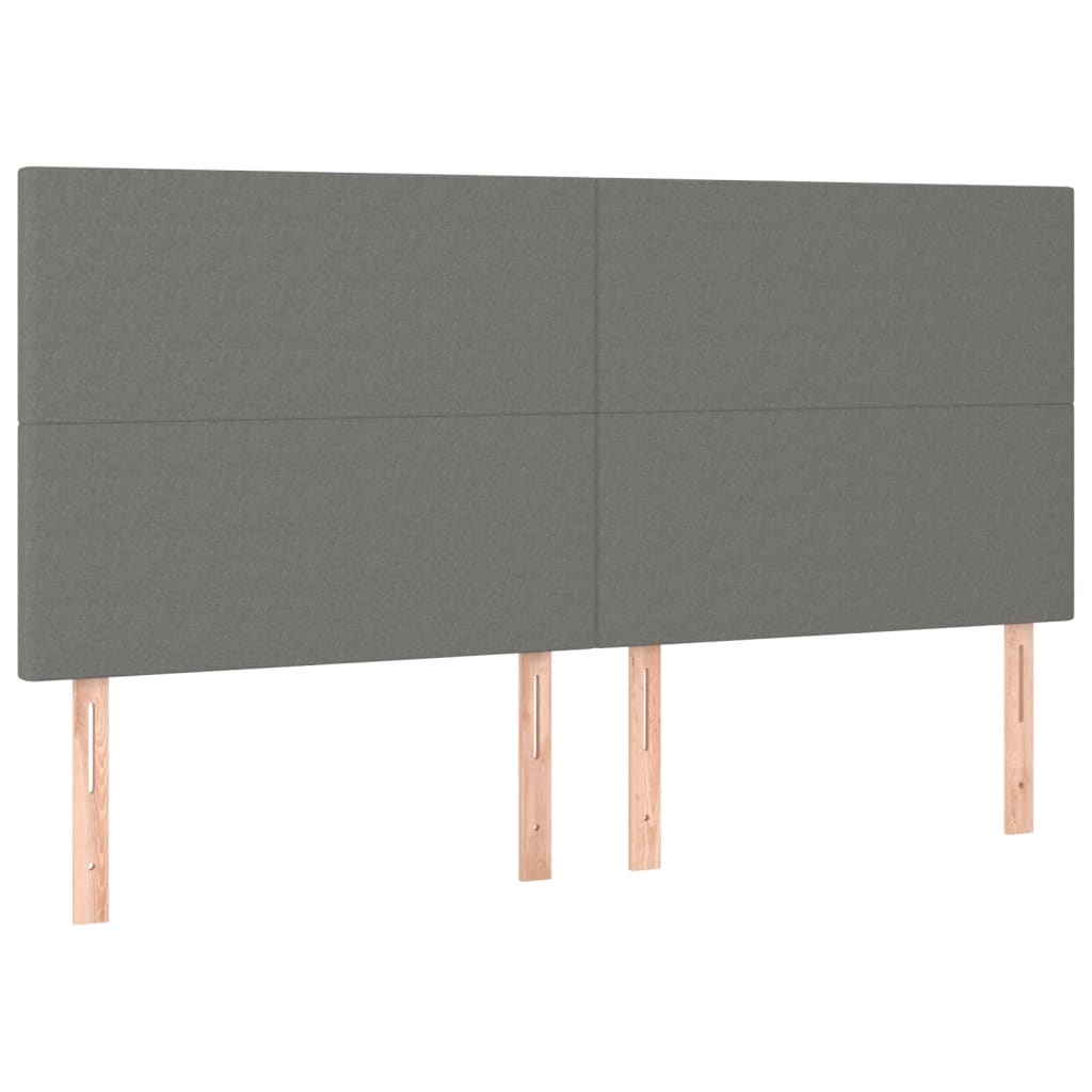 Cadre de lit sans matelas, tissu, gris foncé, pour la chambre, 160 × 200 cm - 9