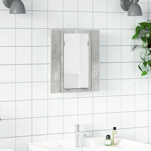 Planetmöbel Aria Armoire de Toilette avec éclairage, 120 x 70 x 16 cm, Armoire de Salle de Bain Suspendue avec Miroir, Blanc Gris, avec Lampe et Prise électrique, pour WC invités