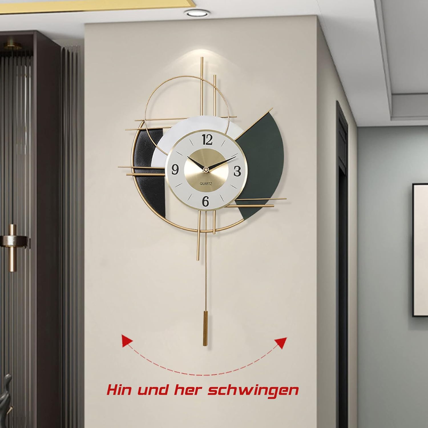 Orologio da parete dal design moderno, silenzioso, in stile nordico, decorativo, grande, creativo e minimalista. - 5