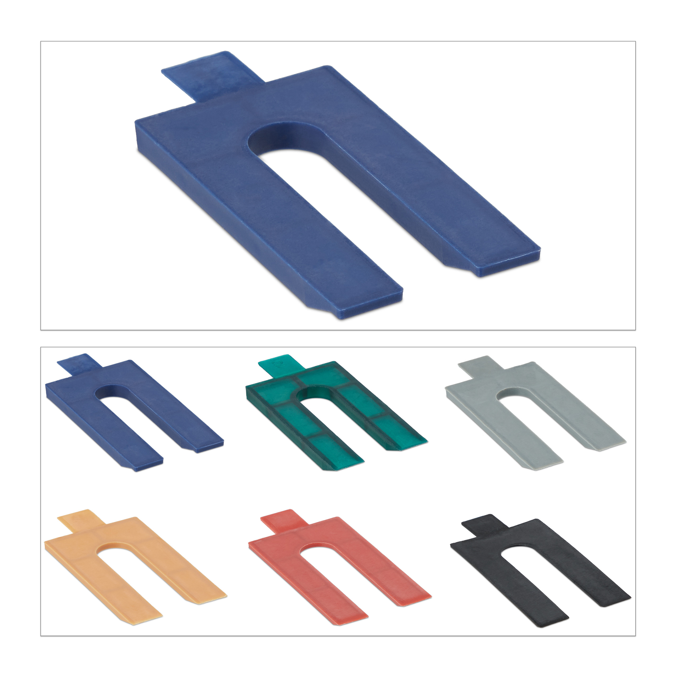 Distanziatori Plastica, 1-6 mm, Set 144 Accessori per Installazione Finestre e Porta, 6 Misure, Vari Colori, Relaxdays - 8