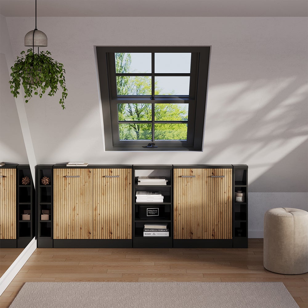 Vicco Zestaw szaf na dachy skośne Rion, Artisan dąb/antracyt, Zestaw 5 sztuk - 2