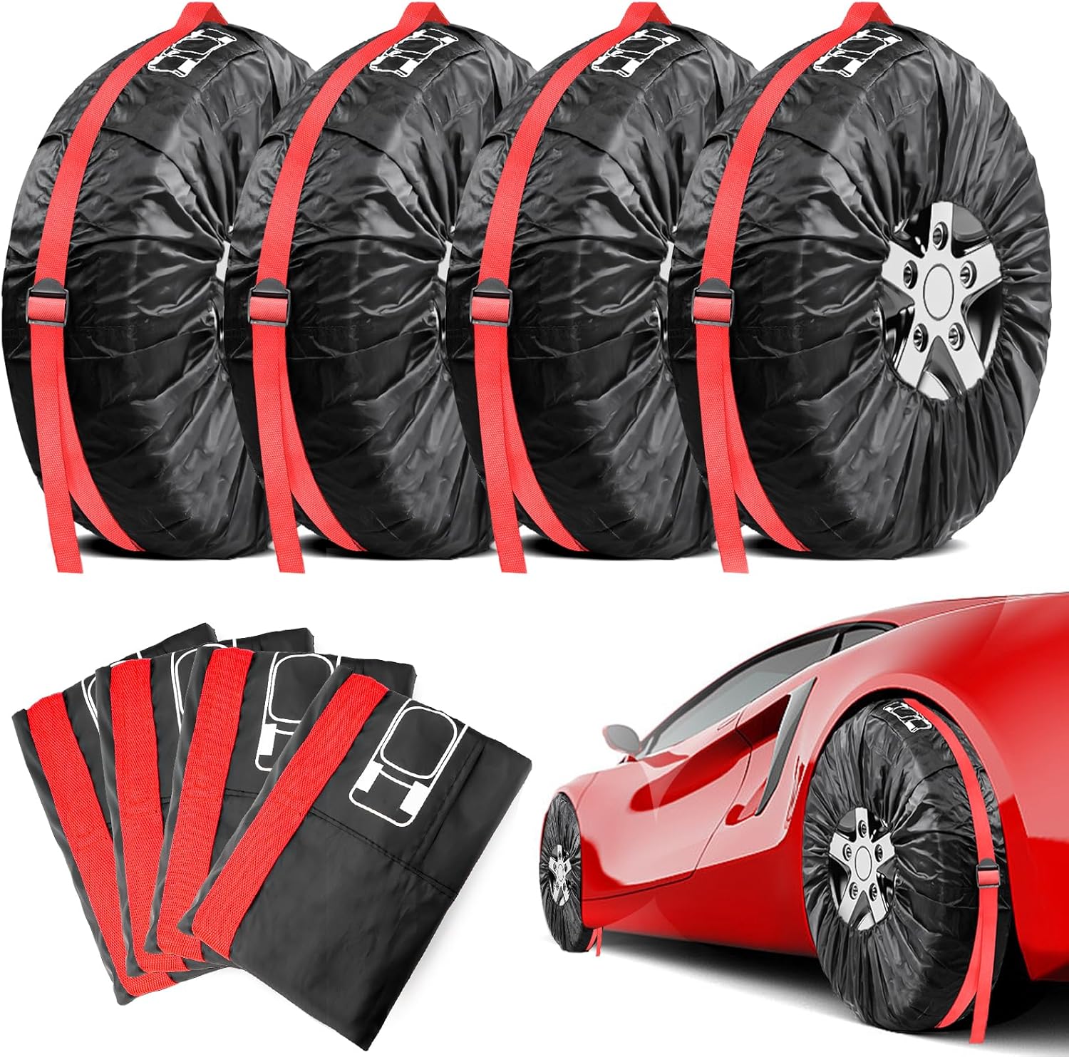 Akozon Couverture de roue de secours Housse de Protection des Pneus Sac