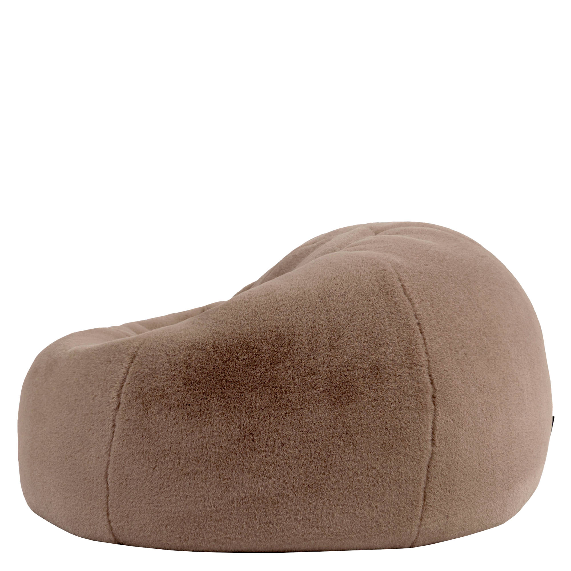Pouf classique Icon en imitation fourrure luxueuse de lapin, brun moka, salon, chambre, 85x85cm, Made in Allemagne, Oeko-Tex® - 5