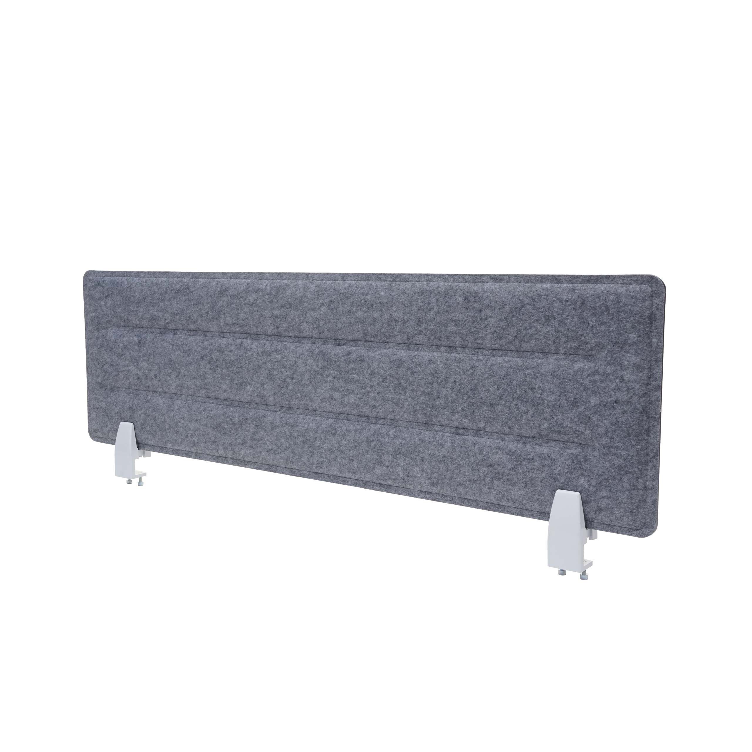 Ścianka działowa na biurko HWC-G76, biurowa ścianka działowa na biurko, tkanina dźwiękochłonna/tekstylna z wytłoczeniami ~ 100x30cm szara