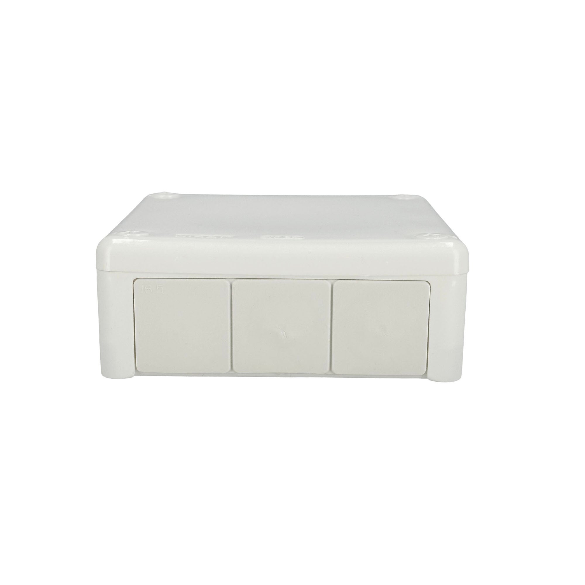 Puszka natynkowa hermetyczna 118x118x46mm 12-wlotowa, z dławikami gumowymi, IP55 zamknięcie 