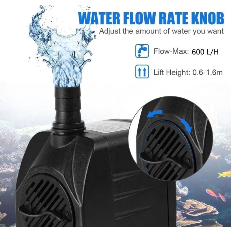Pompe submersible, pompe de fontaine, pompe à eau ultra silencieuse (15W) - 3