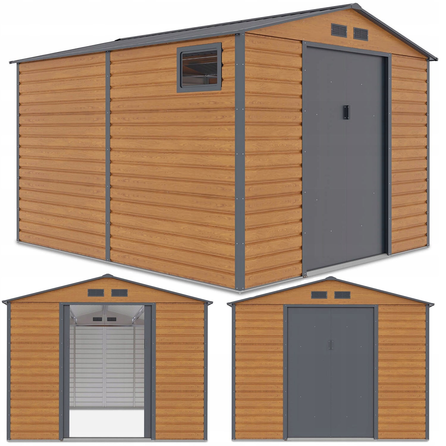 Domek Ogrodowy Narzędziowy na Narzędzia Blaszany MONTREAL 323x277cm Metal 1 szt