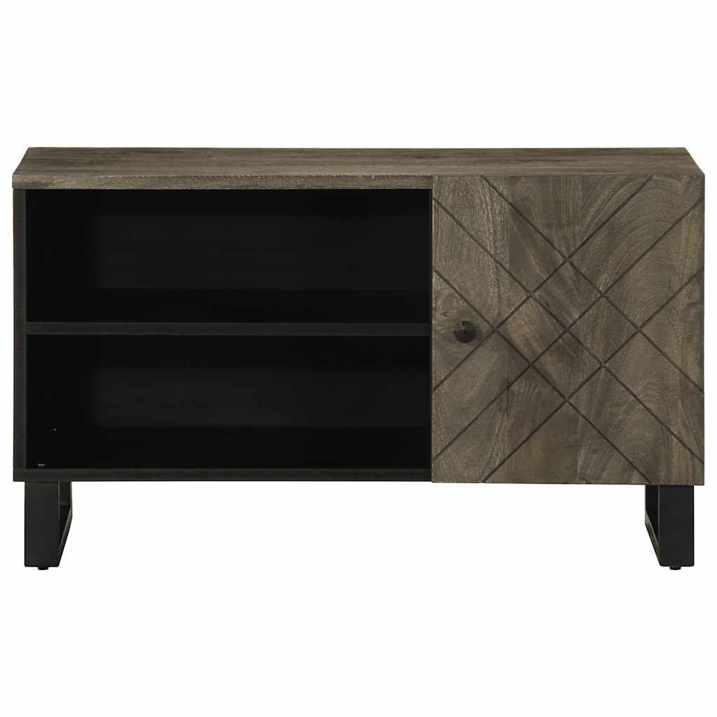 Móvel tv em madeira de mangueira maciça preta 80x33x46 cm - COMFORTXL - 3
