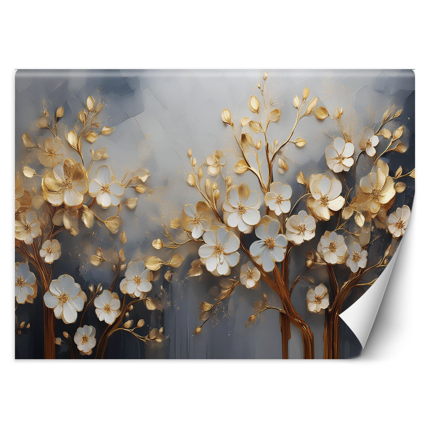 Fototapeta, Drzewo Magnolia Abstrakcja Złoty 200x140