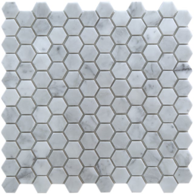 Multipack da 33 fogli di mosaico su rete in marmo di Carrara. Ideale per bagno e cucina. 3mq. Spessore 7 mm - 30x30cm