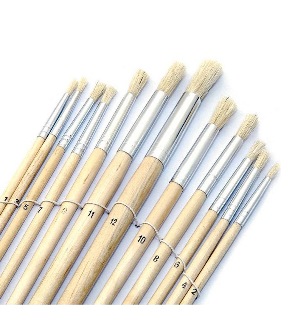 Set Di Pennelli Per Pittura Con Manico In Legno Di Spugna Di - Foto 5