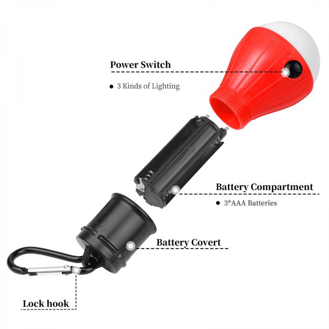 Lot De 2 Lampes De Camping LED Portable Avec Crochet - Chargement USB 1 Offerte Lot De 2 Lampes De Camping LED Portable Avec Crochet - Chargement USB 1 Offerte