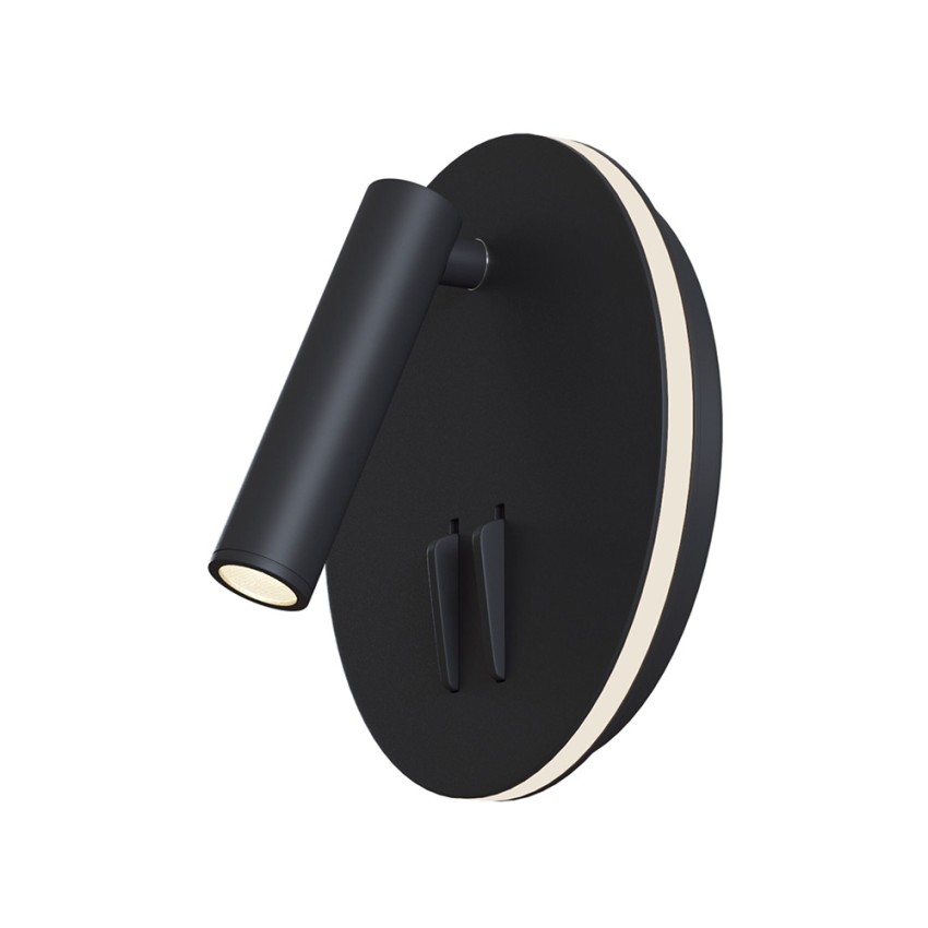 Lampada da parete Ios 176 Nero in Alluminio IP 20 AC 220-240 per interni, ufficio, casa, salotto, corridoio 3000K 1x9W, lamp. non incl. - 3