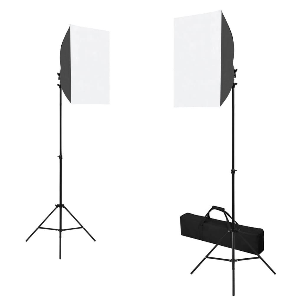 Kit éclairage continu studio 2x lampe avec boîte à lumière ø65cm, 8x 36W lampe fluorescente, 2x