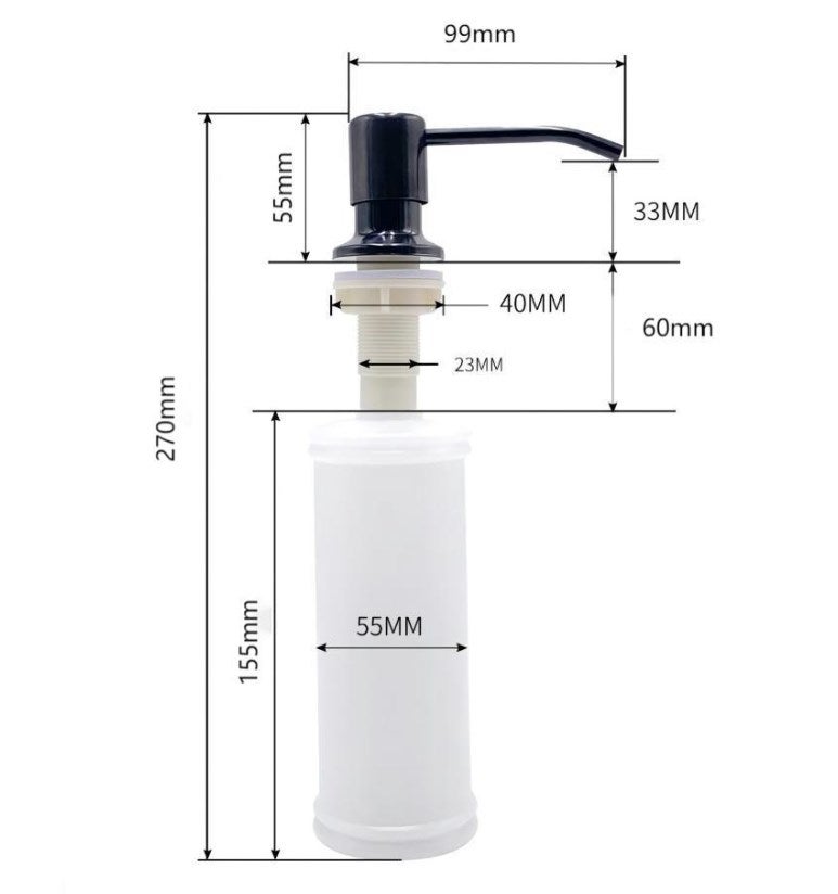 Distributeur de savon pour évier de cuisine avec distributeur de détergent intégré, distributeur de savon rechargeable avec pompe rotative à 360° - 2