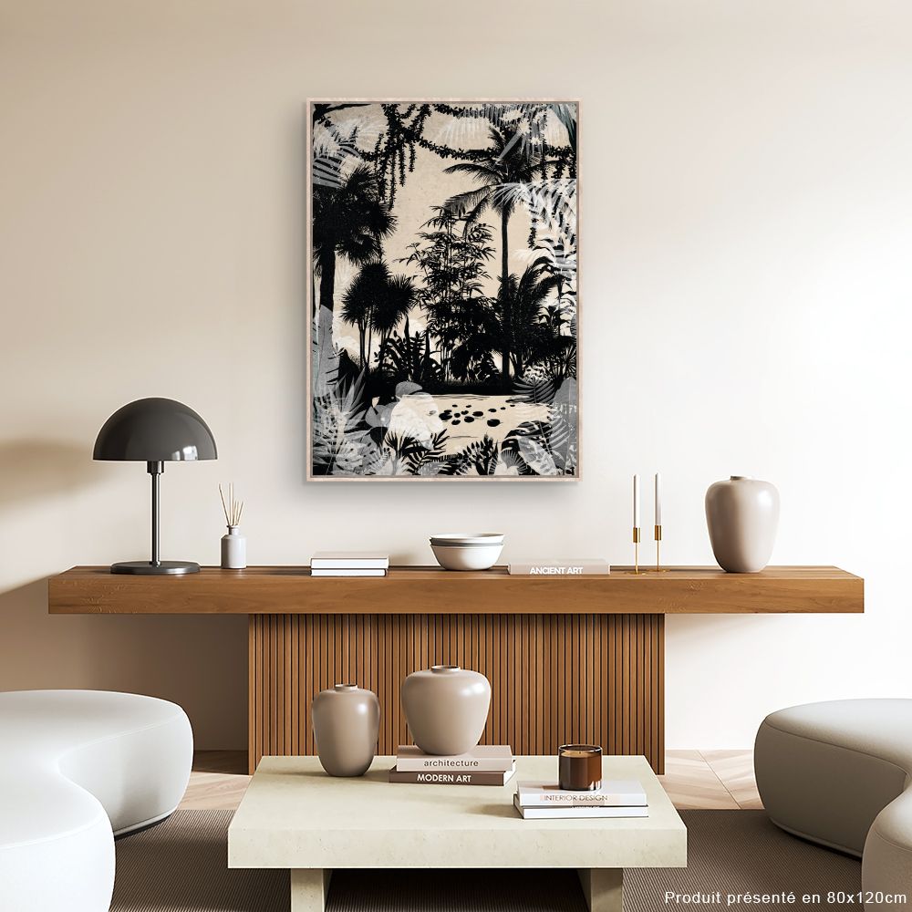 Toile encadrée Forêt tropicale luxuriante / 72x108cm / Cadre Effet naturel / Fabriqué en France / Déco murale / DADA ART - 2