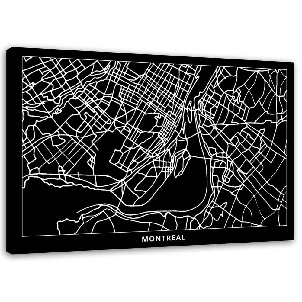 Obraz na płótnie, Montreal - plan miasta 100x70
