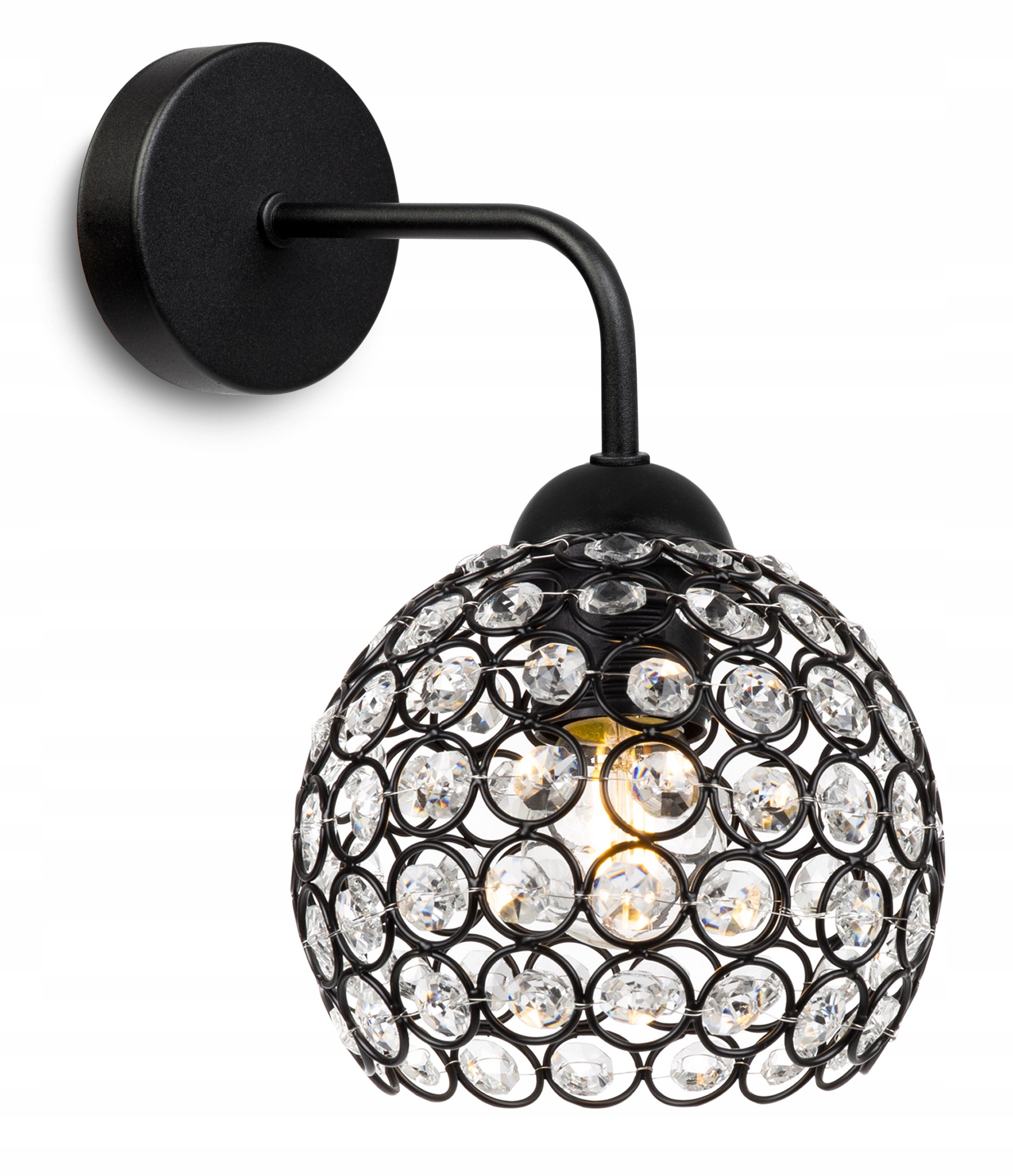 Lampa kinkiet ścienny Crystal modern 1xE27 klosz kula kryształowa grafitowa Light Home LH