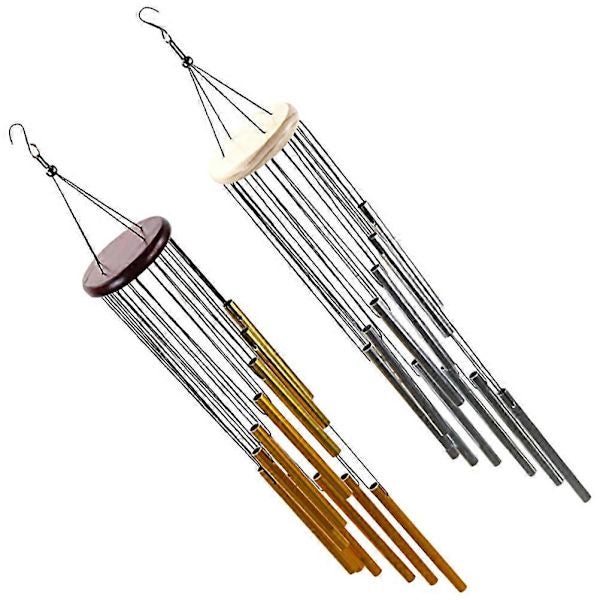 Carillons éoliens décoratifs pour balcon, à suspendre, en bois, 52 x 8,5 x 8,5 cm, lot de 2 - 3