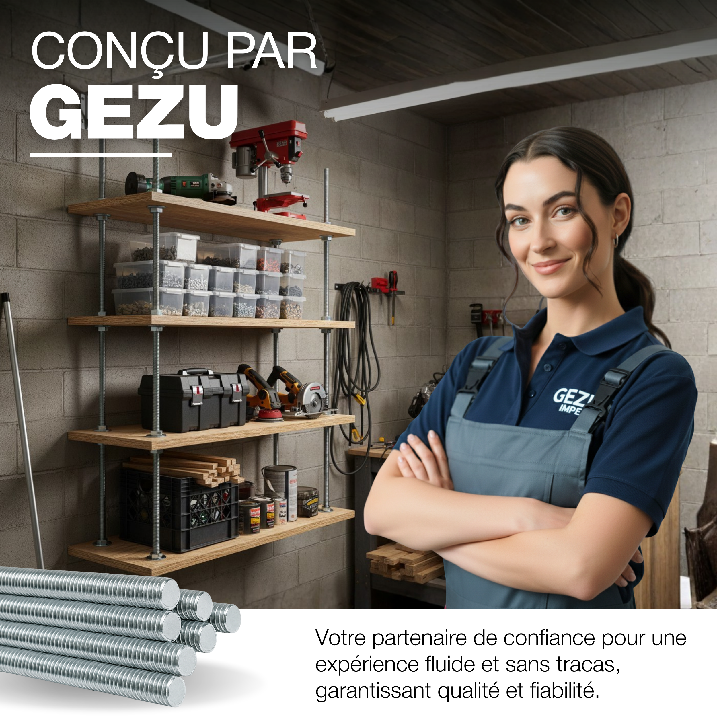 Tige Filetée M6 1000 mm Acier Inoxydable Barre Filetées Entièrement Vis Tige Filetée Barre Filetage à Droite Tiges Goujons GeZu Impex - 6