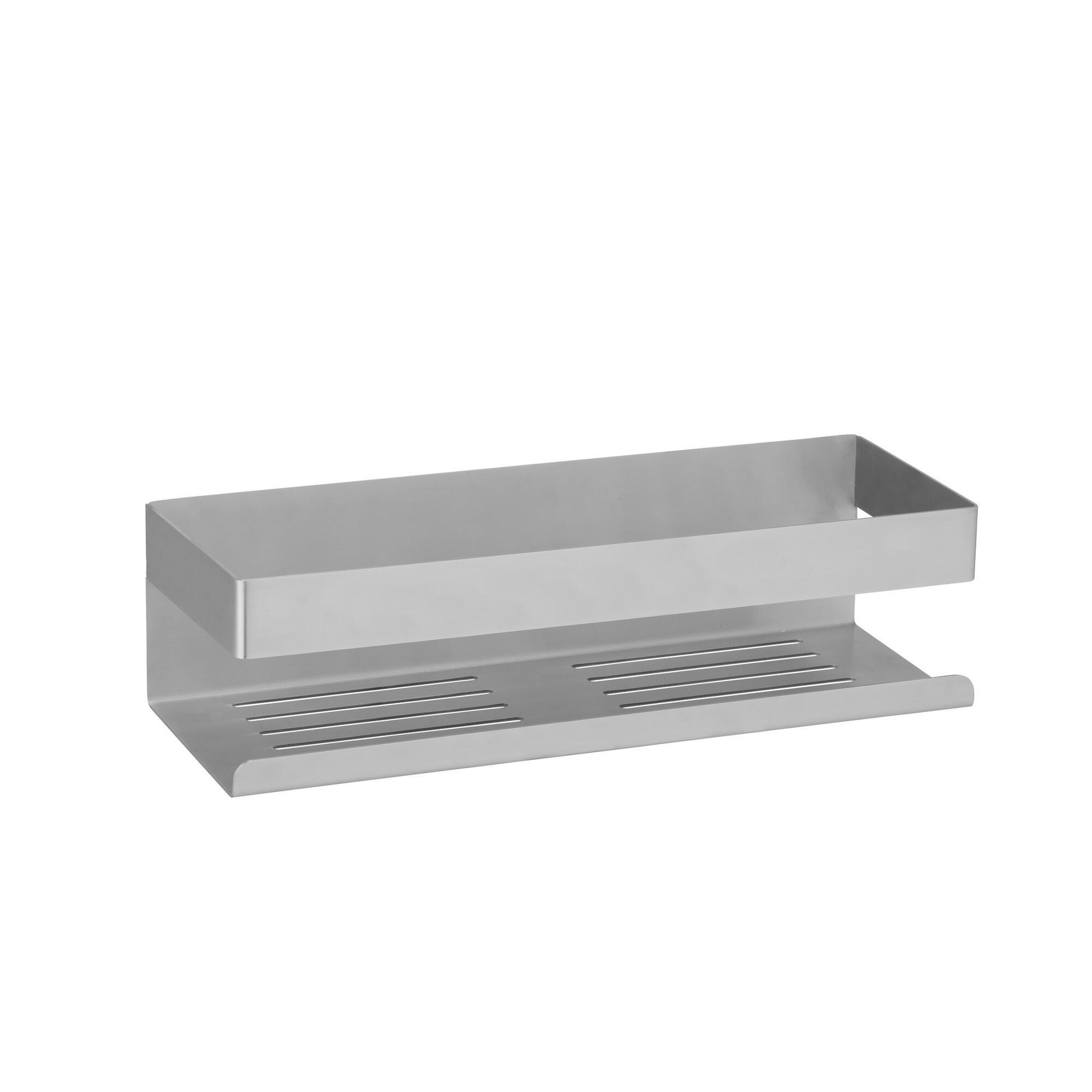 Étagère de salle de bain en acier argenté Orea 30x10.5x8cm - 2