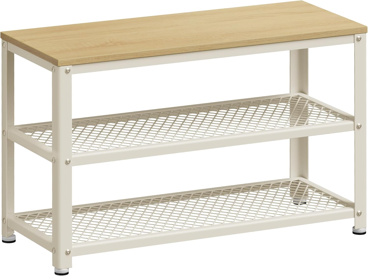 Vasagle Banco Zapatero, Zapatero Con Banco, Banco Para Zapatos, Organizador Con 2 Estantes, 30 X 73 X 45 Cm, Roble Y Clásico Beige/Blanco , Leroy Merlin