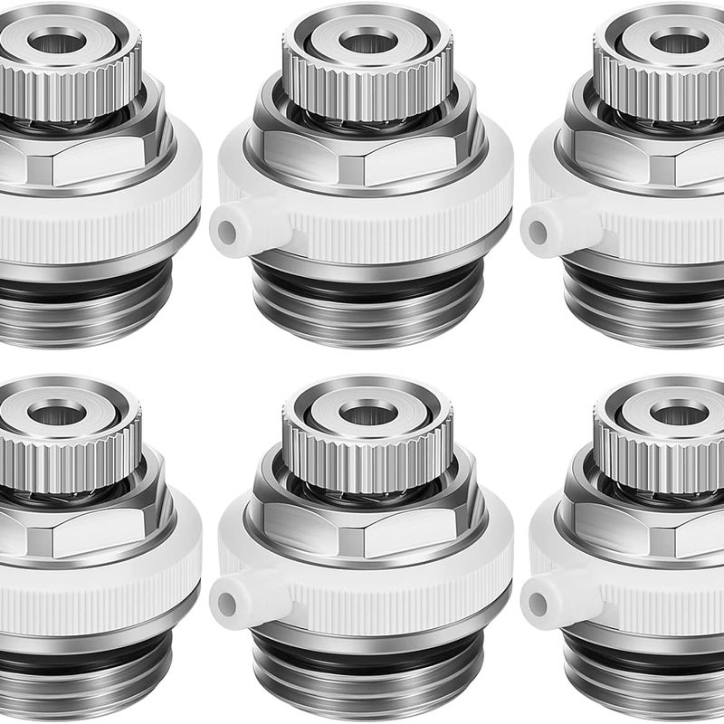 6 szt. 1/2-calowy automatyczny zawór odpowietrzający do grzejników, zawór odpowietrzający z mosiądzu z automatycznym odcięciem
