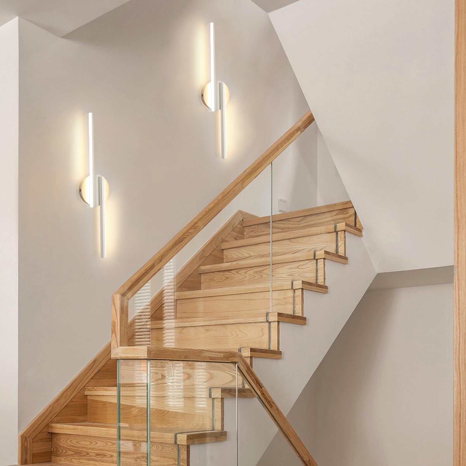 GOECO Applique Murale LED Moderne, Blanc 55*12CM, 16W 3000K Lumière Blanche Chaude, en Aluminium, pour Chambre Salon - 4