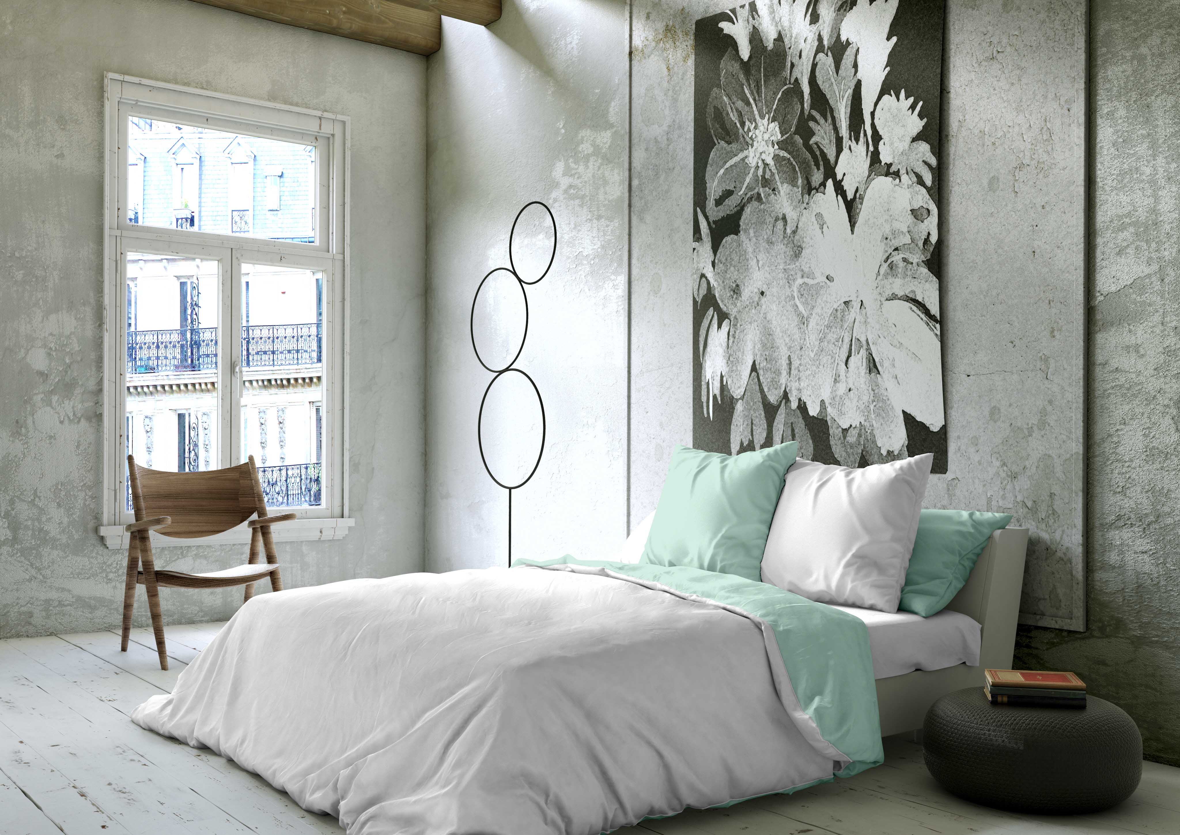 Housse de couette réversible verte/blanche 220x220 cm pour lit de 135 cm - 9