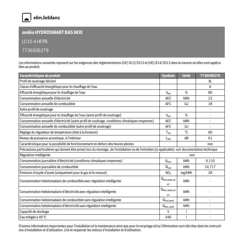 Chauffe-bains ONDEA LC15-4 HFPN ventouse hydrosmart bas nox (butane propane) - 3