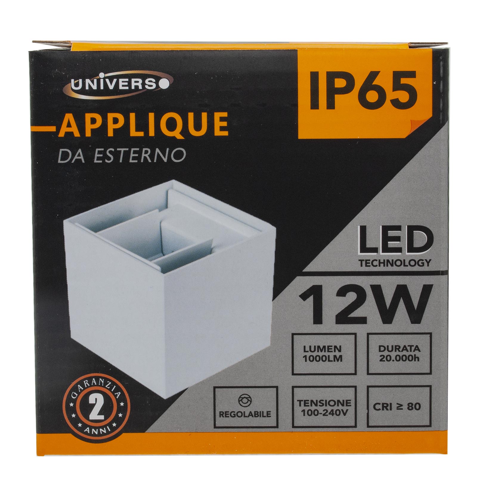 Extérieur IP65 LED 12W cube applique double faisceau éclairage mur façade jardin maison hôtel 230V GRIS COULEUR 4000K - 5