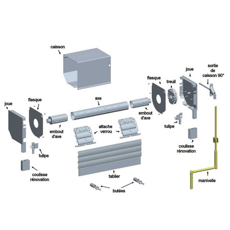 Manivelle blanche de volet roulant 1800 mm Ø 12 mm - 3
