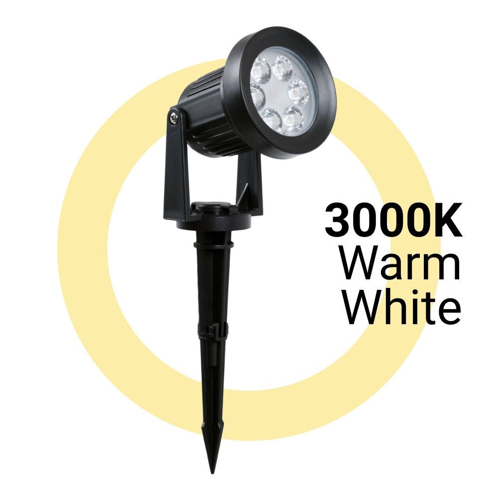 Kit x 4 focos solares para exterior com painel solar - 5W - IP66 - 3000K - Branco Quente - 7