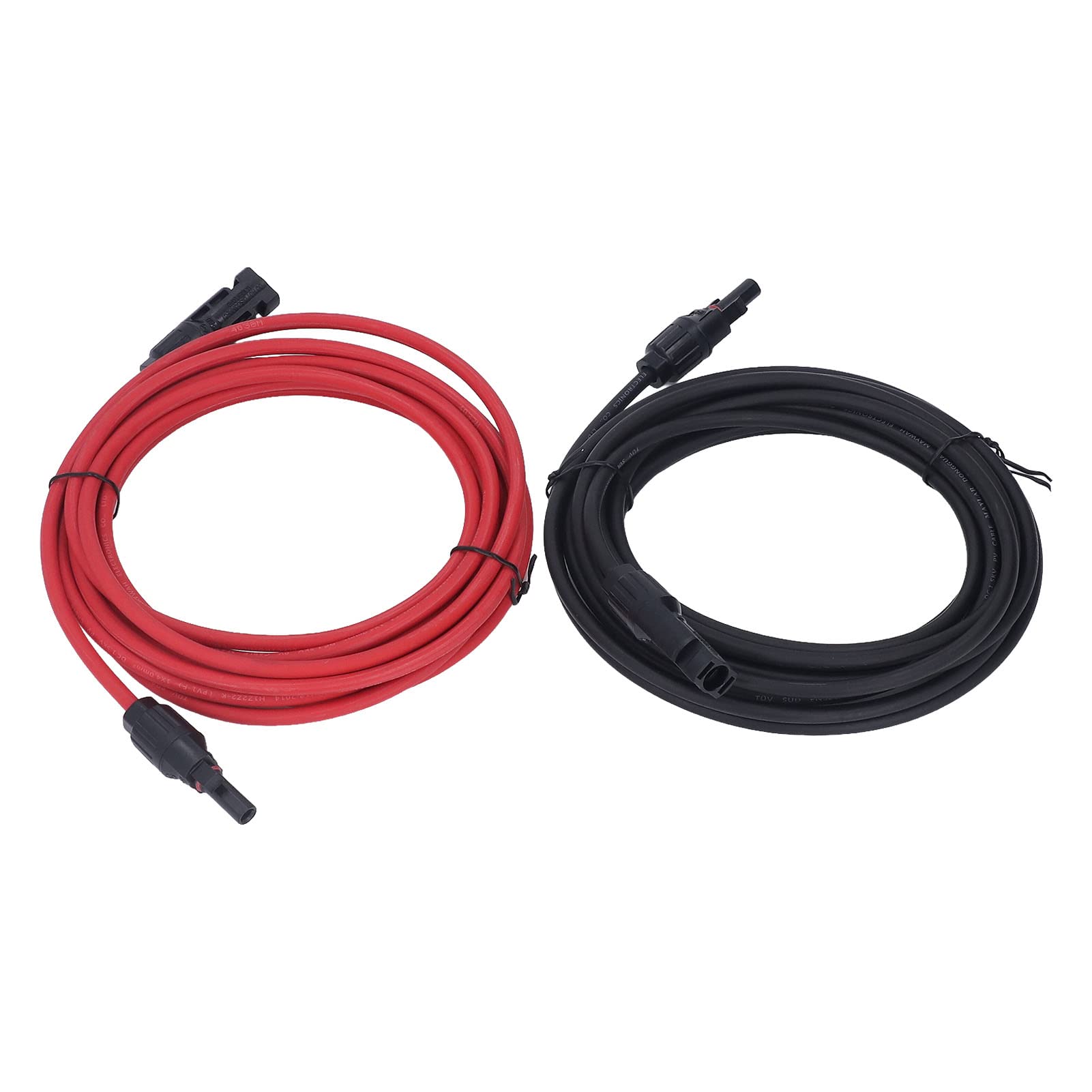 Zestaw 2 przedłużaczy do paneli słonecznych 12 AWG 4 mm², ognioodporny zestaw złączy wysokiego napięcia do urządzeń do produkcji energii słonecznej