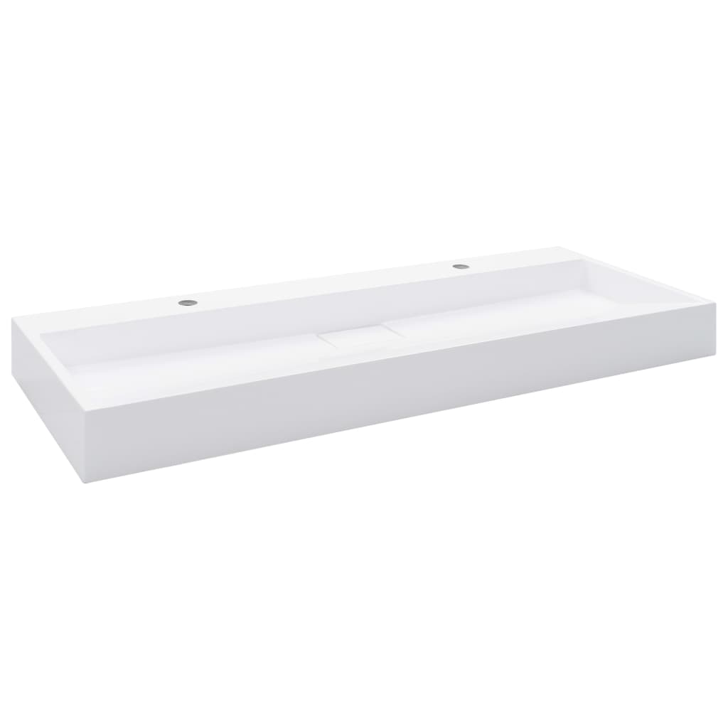 Maison Exclusive - Lavandino 120x46x11 cm Blocco in Marmo/Minerale Bianco - 5