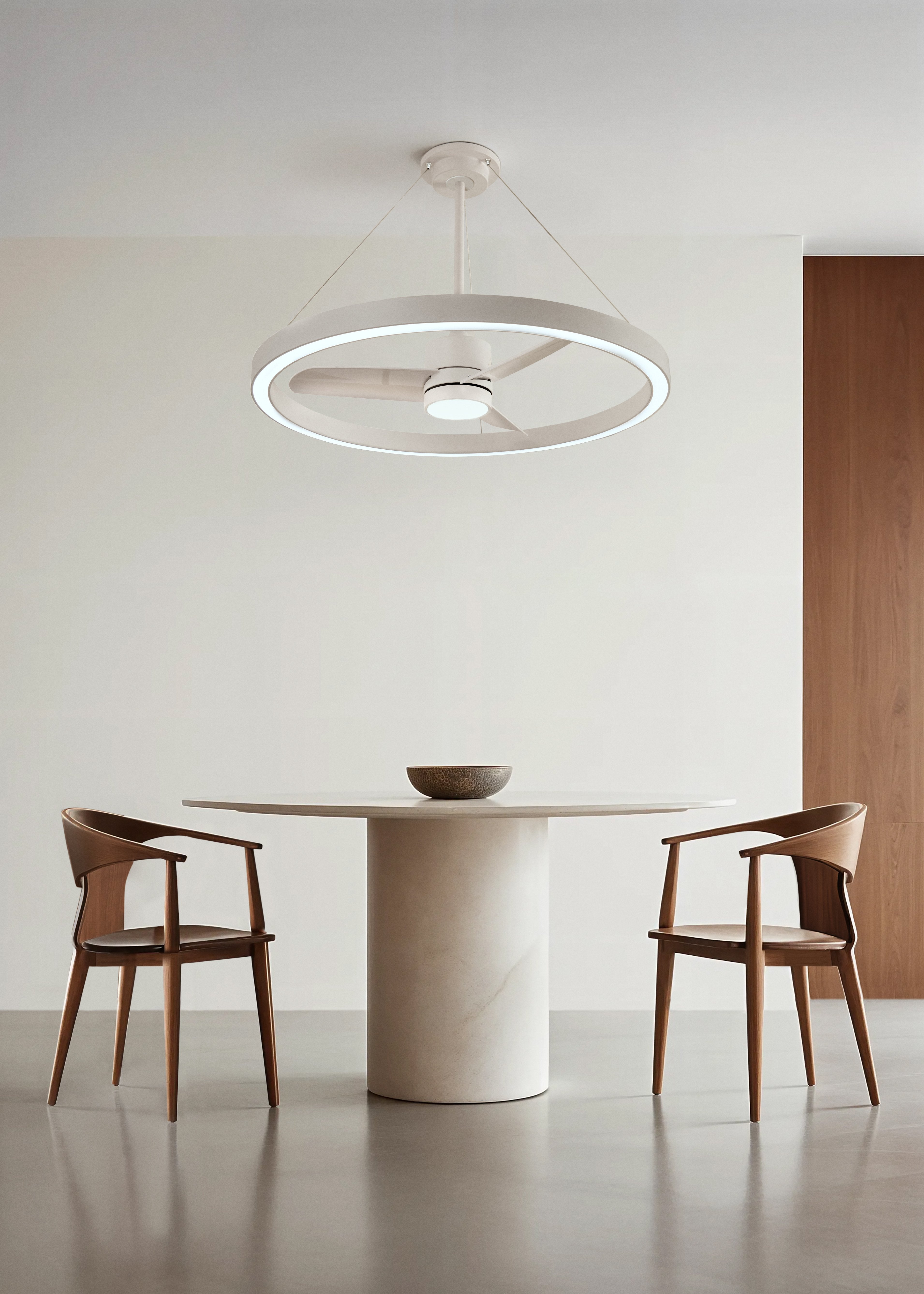CREATE - WIND HALO - 36W cichy wentylator sufitowy Ø108cm z pierścieniem świetlnym LED -