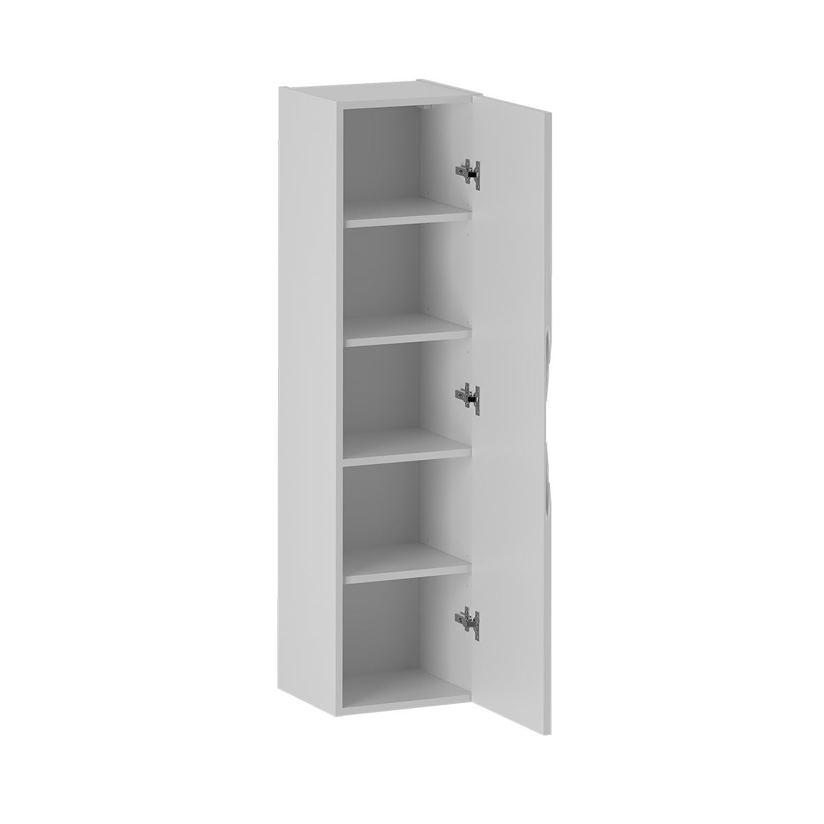 Słupek łazienkowy CLEO 160 cm biały wiszący z półkami ryflowane fronty MDF - 2